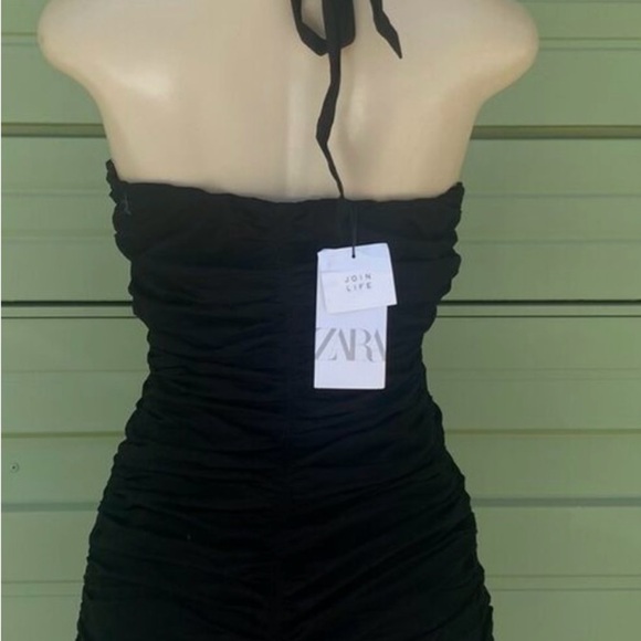 BNWT Drapped Mini Black Dress by ZARA - Picture 9 of 9